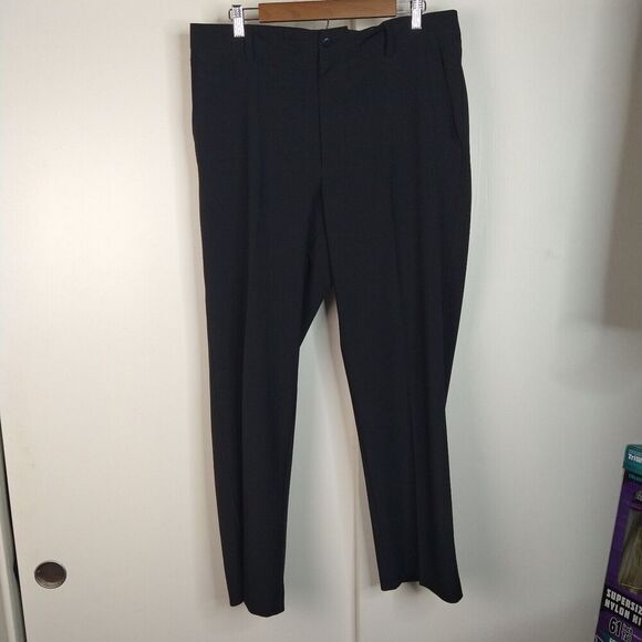 Footjoy Black Flat Front Performance Golf Pants Trousers 36 x 30